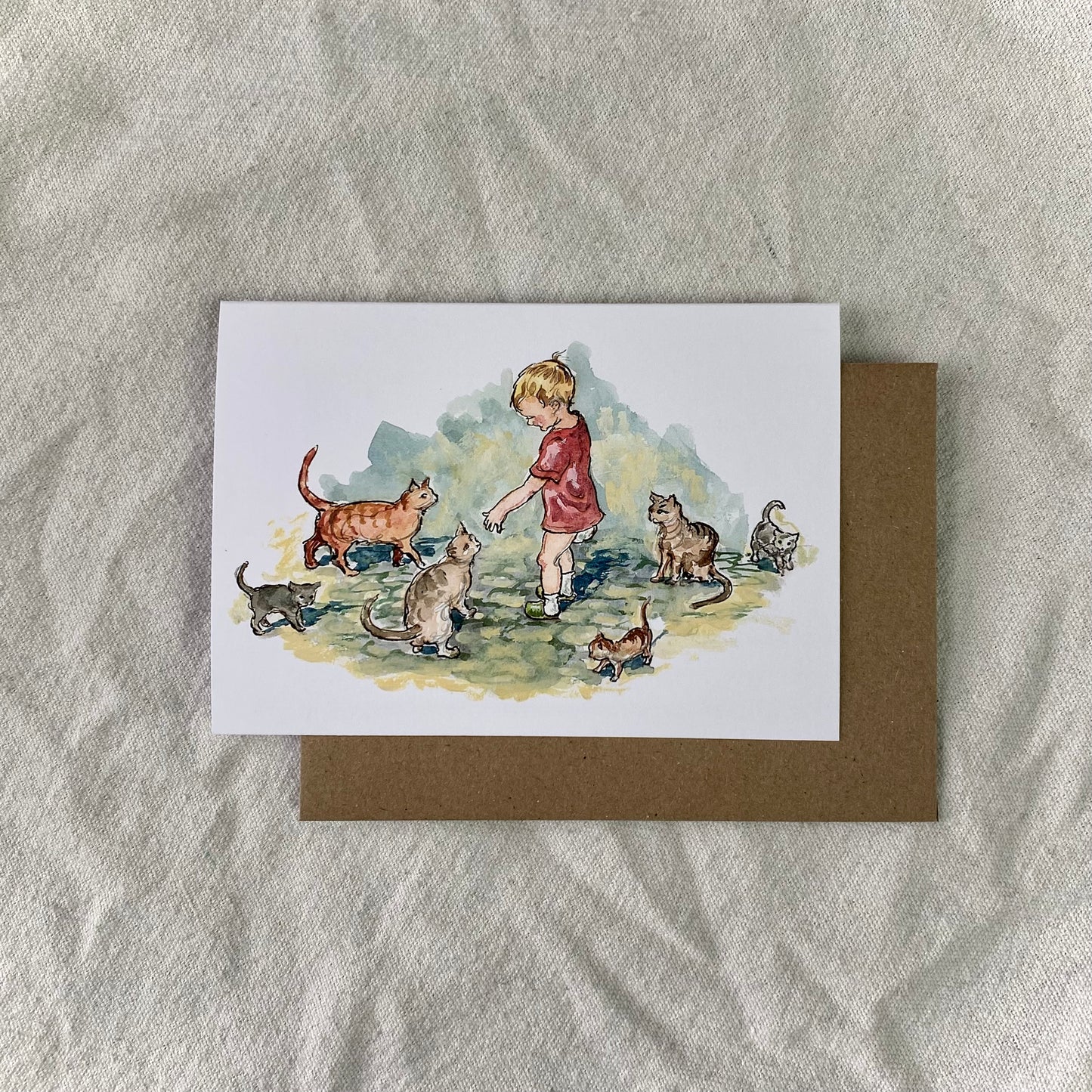 Boy with Cats Cards