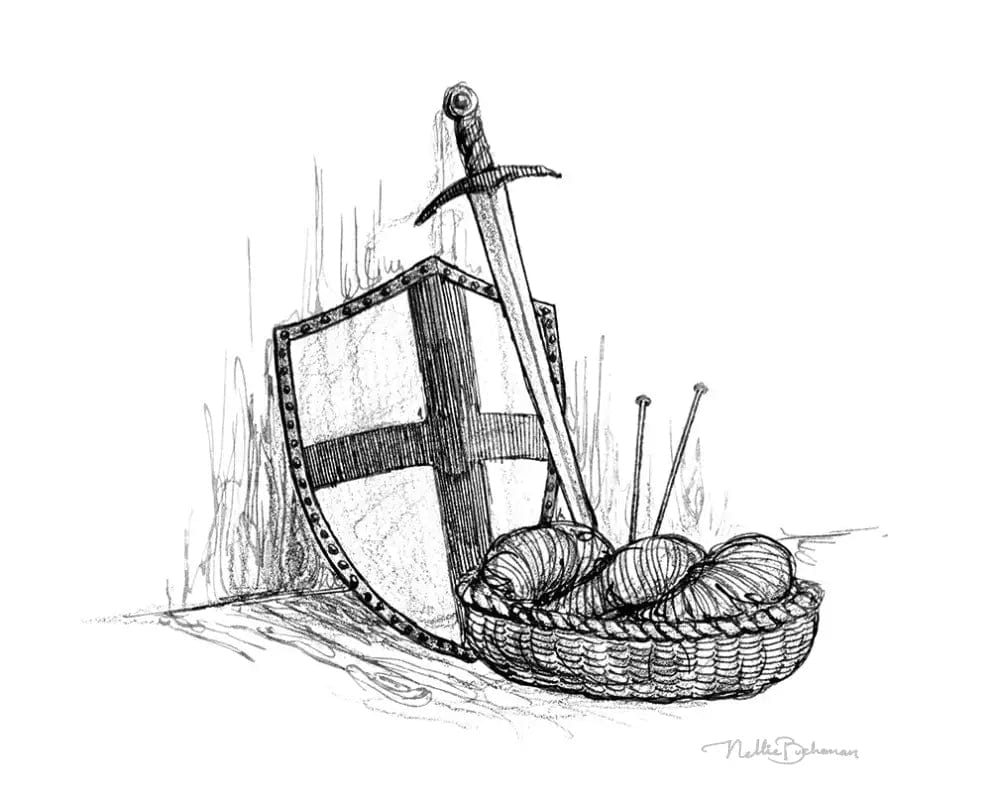 sword, shield, and yarn