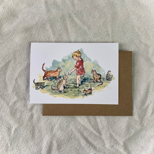Boy with Cats Cards
