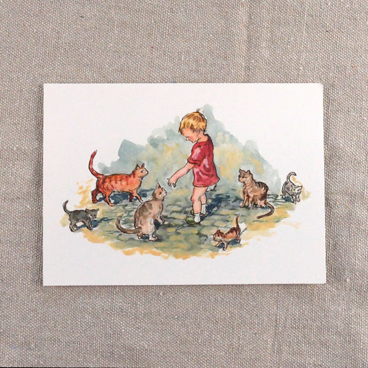 Boy with Cats