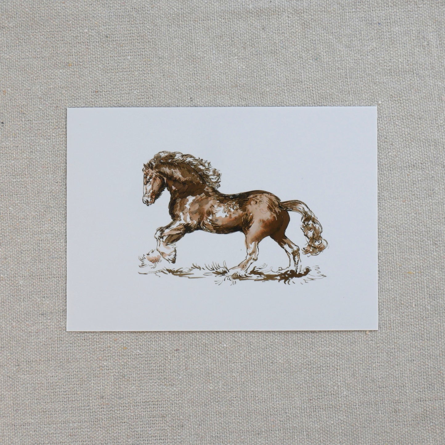 ink drawing of horse running