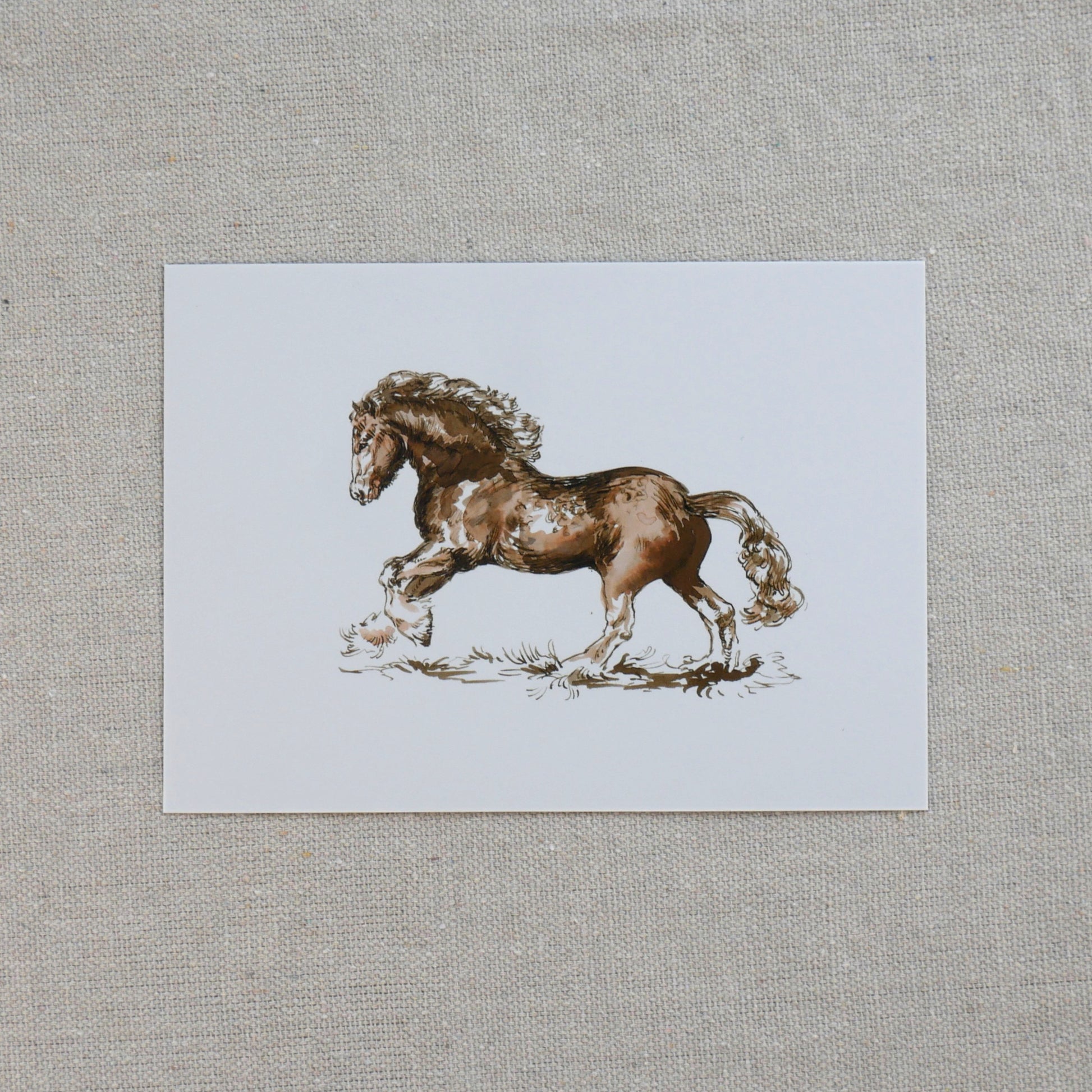 ink drawing of horse running